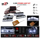 4 LED Strobe Light Kit Remote Control White Light 16 Flash Modes Universal Car Bike Decorative Flash Light