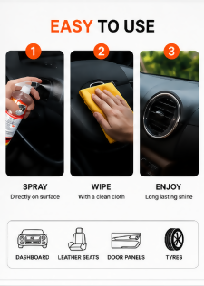 Three Guys Dashboard Leather & Tyre Wax Spray 450ml
