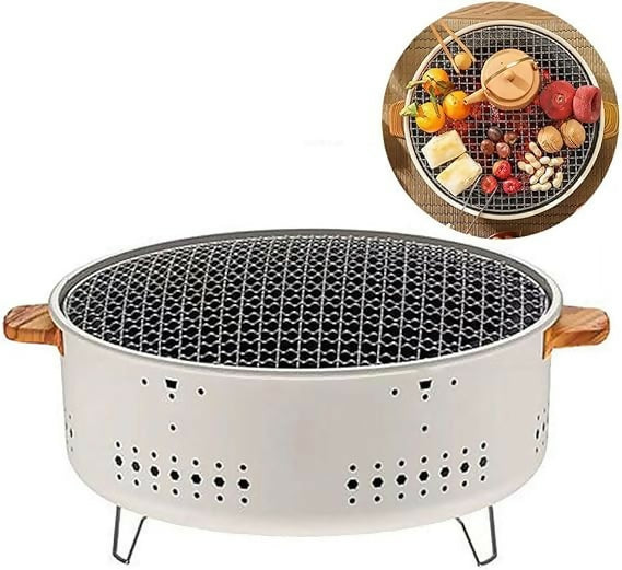 Charcoal Barbecue Grill Portable Camping Grill Stove Tabletop Smoker