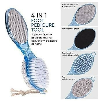 4 in 1 Pedicure Tool Callus Remover Brush – Complete Foot Care Solution