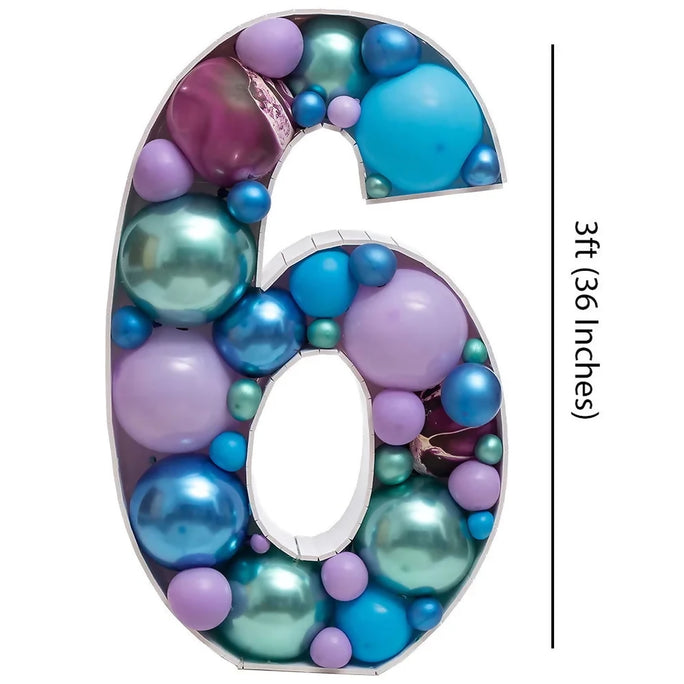 Number 6 Mosaic Balloon Decoration Frame