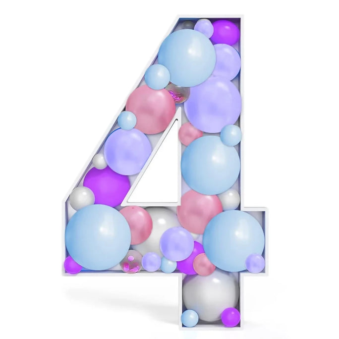 Number 4 Mosaic Balloon Decoration Frame
