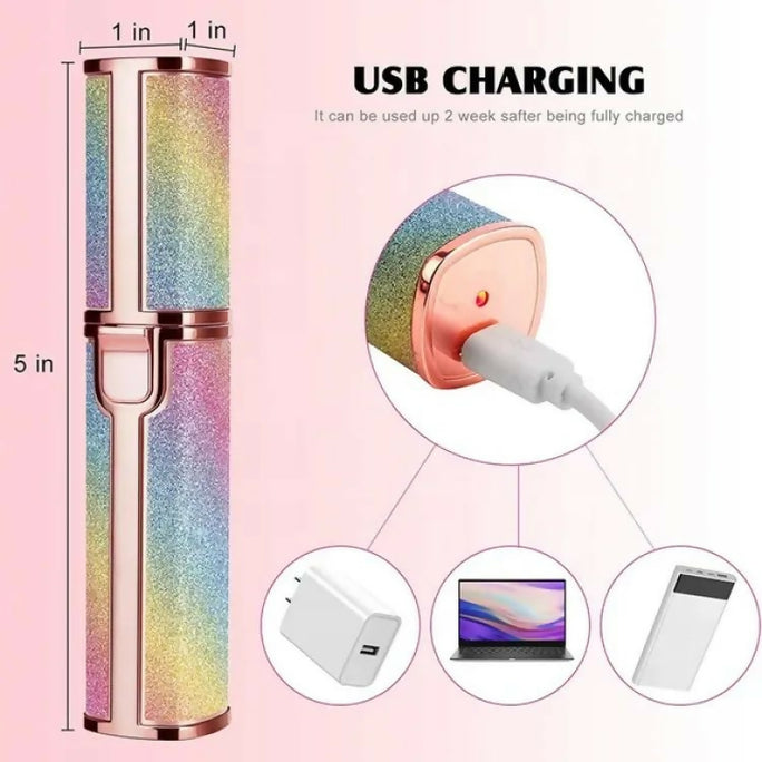 2in1 Electric Eyebrow Trimmer and Shaver Rechargeable Hair Remover for All Parts Use in Pen Flawless Hair Remover Rechargeable Painless Precision Eyebrow Trimmer and Eyebrow Razor Tool with LED Light for Face Lips Nose Chin Arm