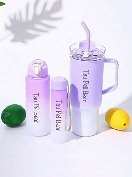 Tumbler 3pcs bottle set with straw