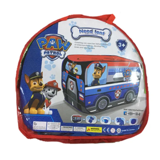 Paw Petrol Police Bus Pop Up Play Tent - Foldable Indoor/Outdoor Playhouse for Kids