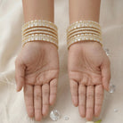 Elegant Baguette & Micro-Pave Zircon Bangles Set for Women - Sparkling Multi-Row Crystal Bracelet Set