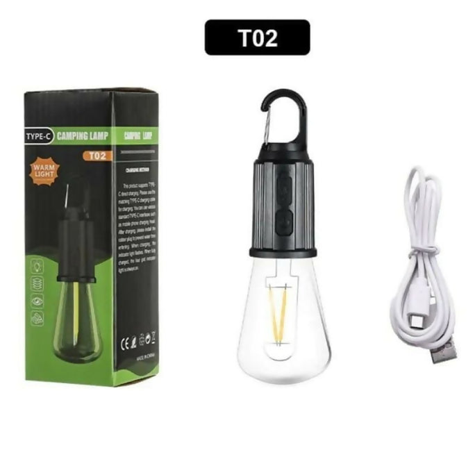 Rechargeable Camping Light Bulbs,Portable LED Camping Lanterns,Hanging Tent Lamp with 3 Lighting Modes and Hook for Emergency, Hiking, Fishing, Backpacking,Power Outages