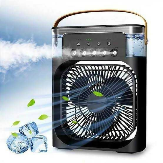 9.5 Inch Portable Air Conditioner Fan Usb Electric Fan With Led Night Light, Fine Mist Water, And Humidifier Function | Led Night Light Water Mist Mini Fan Cooler