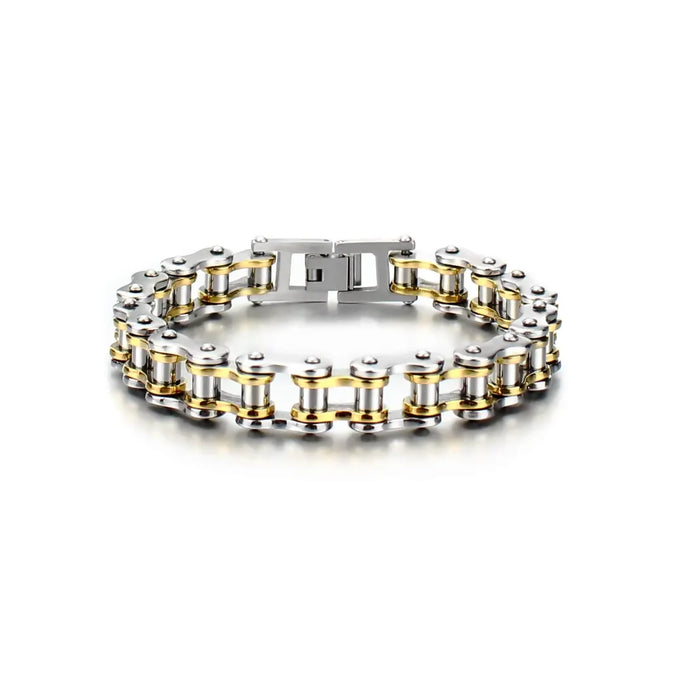 Gold Motorcycle Chain Bracelet for Men