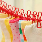 Elastic Clothesline Rop 185cm Portable Clothesline With 12 Clip (Random color)