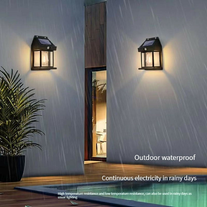 Solar Sensor Ligh Solar Tungsten Filament Lamp Outdoor Waterproof Intelligent Induction Wall Lamp