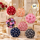 Trendy Floral Potli Style Round Evening Bag for Women - Elegant Wedding & Party Wear Embellished Handbag