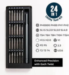 Precision Screwdriver Set with Case 24 in 1 Magnetic Mini Screwdriver Kit for Phones Computers Watches Glasses Game Consoles Cameras