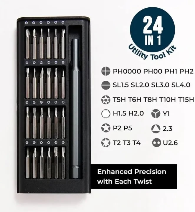 Precision Screwdriver Set with Case 24 in 1 Magnetic Mini Screwdriver Kit for Phones Computers Watches Glasses Game Consoles Cameras