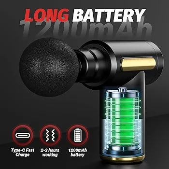 Professional Deep Tissue Massage Gun High Torque Muscle Relaxer Portable Ergonomic Design Ultra Compact Fashionable Perfect for Back Neck Day Gift Relieves Body Fatigue Improves Skin Smoothness