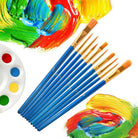 10 x Multi Shapes Artist Paint Brush Set Watercolour Acrylic Nylon Hair Oil & Poster Painting Supply