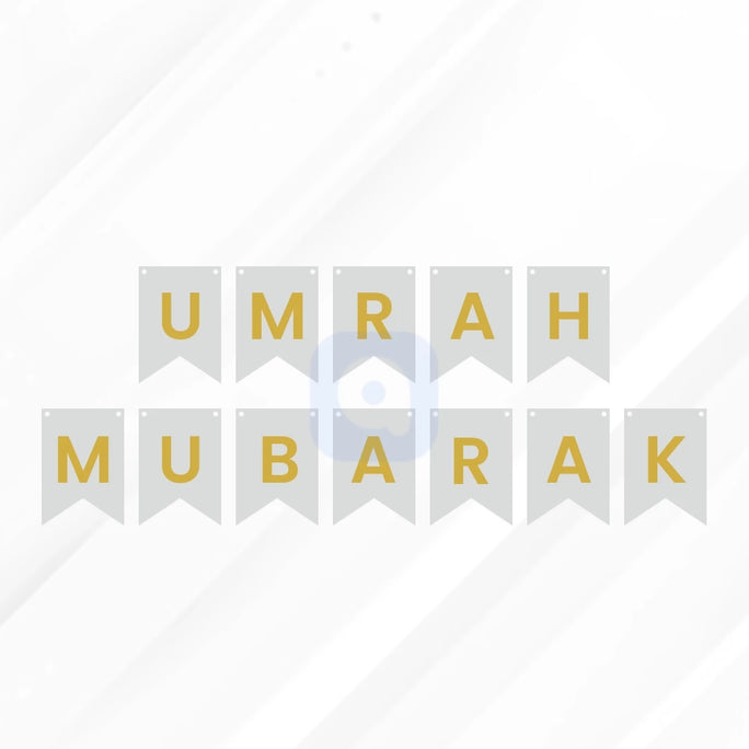Umrah Mubarak Letter Bunting Banner Decoration Set