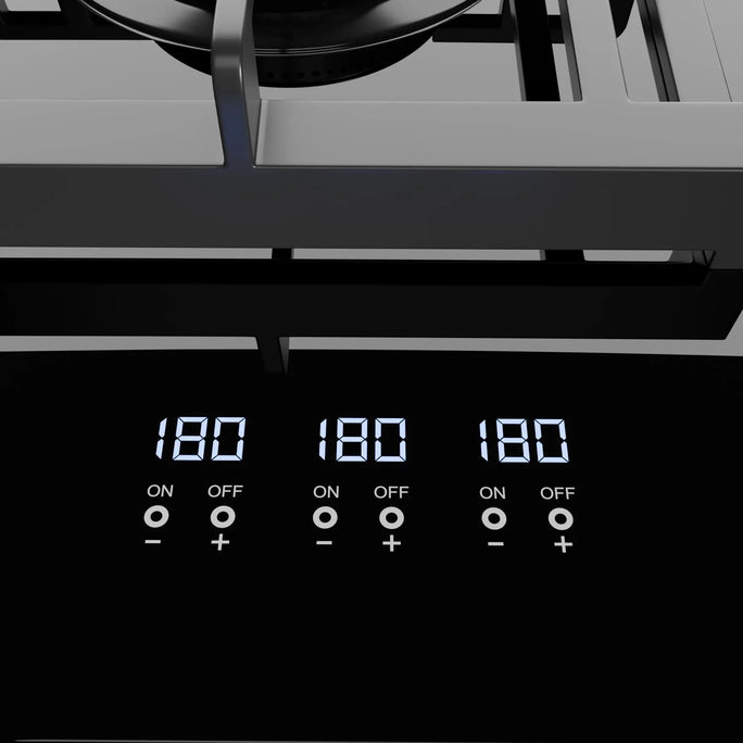 Steeline SL90-313G 3 Burner Tempered Glass Built-In Hob