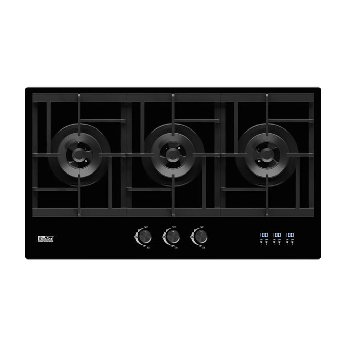 Steeline SL90-313G 3 Burner Tempered Glass Built-In Hob