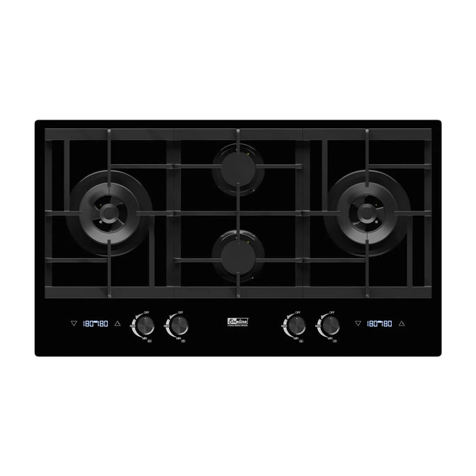 Title: Steeline SL90-401G 4 Burner Tempered Glass Built-In Hob