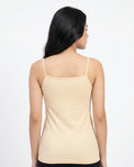 Sajiero Soft Cotton Basic Camisole - Beige