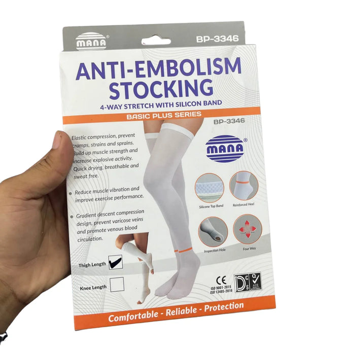 MANA Anti-Embolism Thigh-Length Compression Stockings (Sizes S to XL)