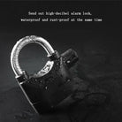Universal Security Alarm Lock System Waterproof Black Anti Theft Siren 110Dba Alarm Anti Padlock Thickened Shackle Padlock with 3 Keys 1Pcs Polished Finish