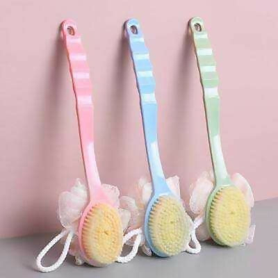 2 In 1 Back Scrubber Bath Long Handle Scrubbing Brush