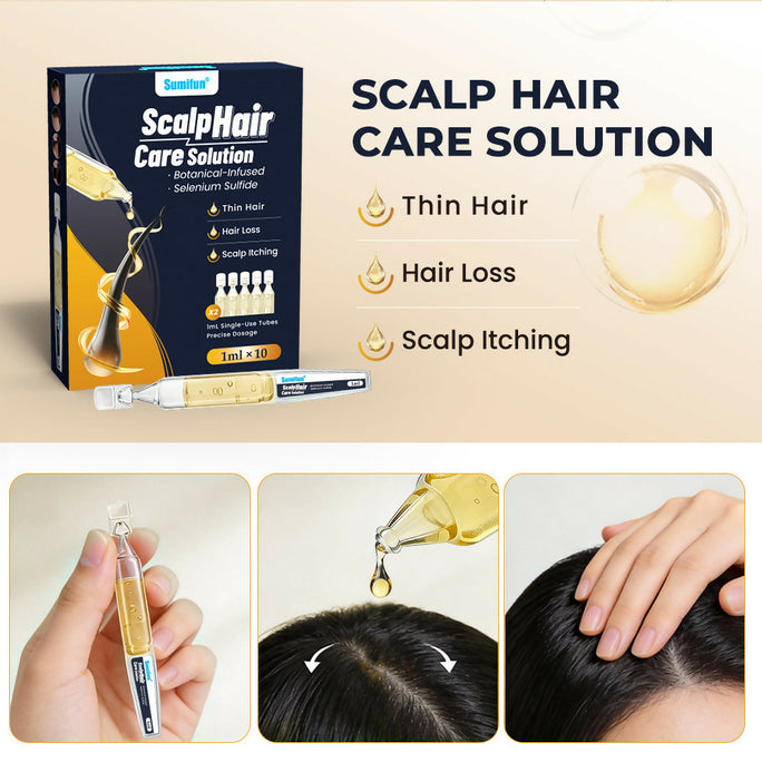 Sumifun Scalp Hair Care Solution 1ml × 10 | Botanical Hair & Scalp Serum | Selenium Sulfide Scalp Care | Hair Root Nourishing Ampoules