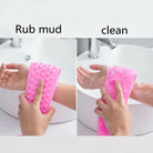 Silicone Bath Body Brush, Exfoliating Long Silicone Body Back Scrubber, Easy To Clean, Lathers Well, Eco Friendly, Long Lasting
