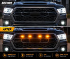 GMC Style LED Grille Lights 4 Piece Set – Amber Front Grill Marker Lights for Car & Pickup
