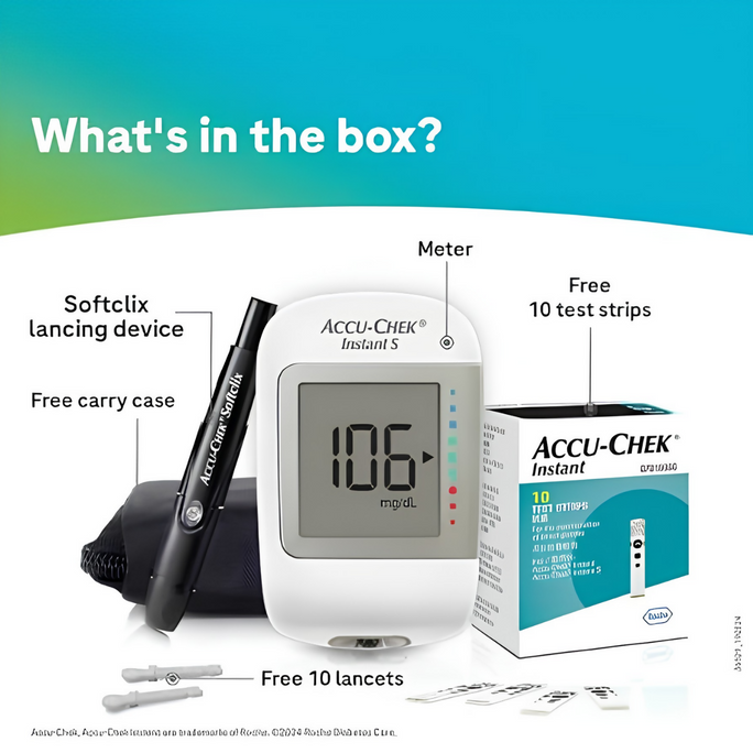 Accu-Chek Instant S Blood Glucose Monitor Kit with 10 Test Strips