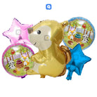 5 Pcs Squirrel Theme Foil Balloon Set – Kids Birthday Party Decoration