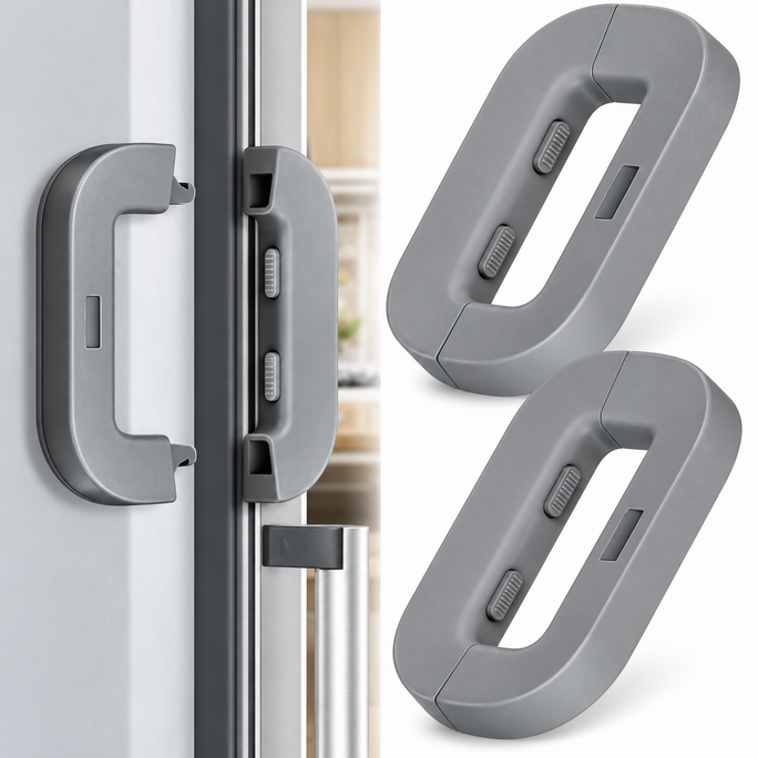 Fridge Safety Door Lock for Kids | Child Safety Refrigerator Lock | Baby Proof Cabinet & Drawer Lock | Strong Adhesive No Drill Multi-Purpose Safety Lock | Child Proof Fridge Door Lock