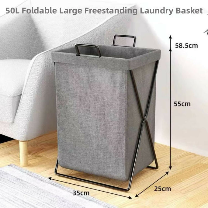Laundry Hamper Basket With Metal Rods