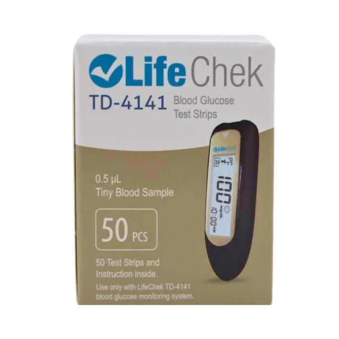 LifeChek Blood Glucose Test Strips – Pack of 50 (for TD-4141 Meters)