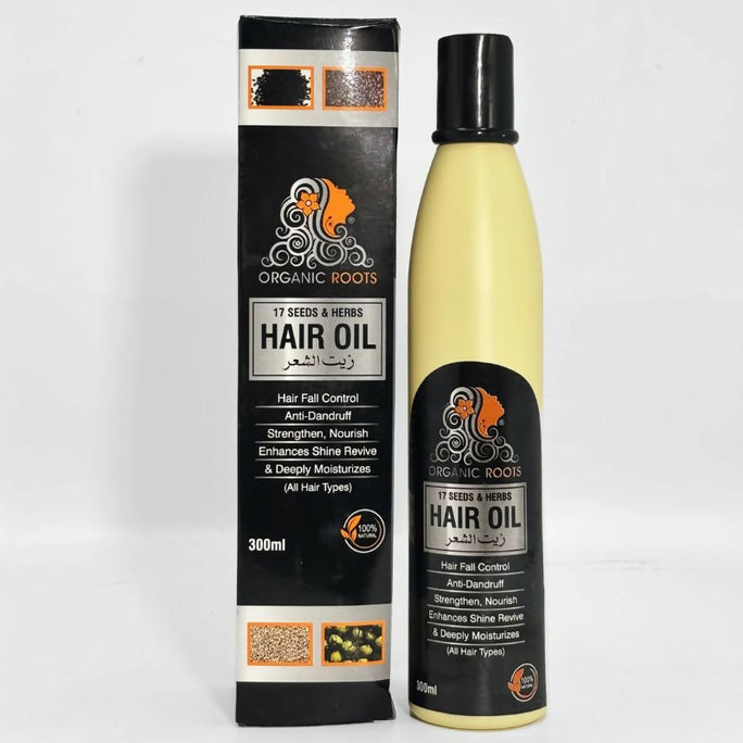 Organic Roots Hair Oil 300ml 17 Seeds & Herbs