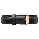 Black DW Leather Strap Men Wrist Watch Analog Brown Leather Luxury Wrist Watch Stainless Steel Smart Watch Leather Straps