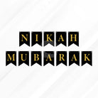Nikkah Mubarak Letter Bunting Banner Decoration Set