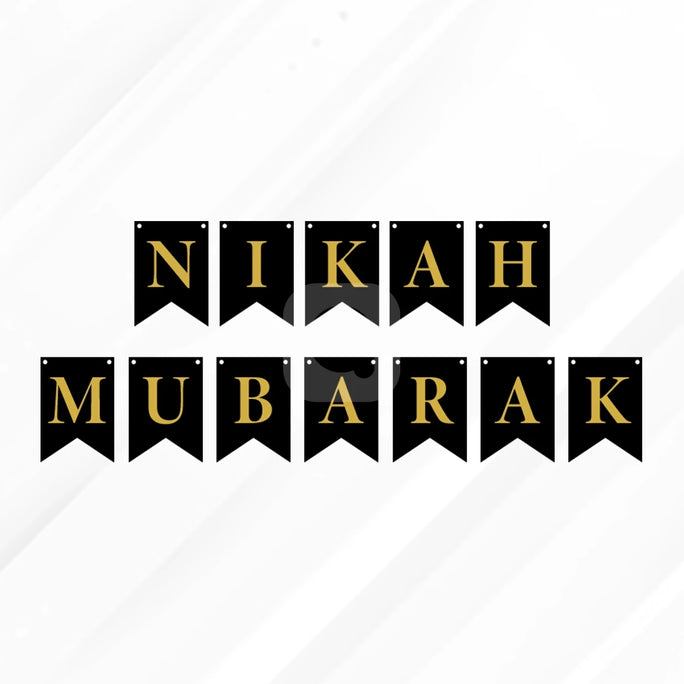 Nikkah Mubarak Letter Bunting Banner Decoration Set