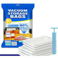 Vacuum Storage Bags 5 Bag And 1 Suction Pump for Travel Space Saver