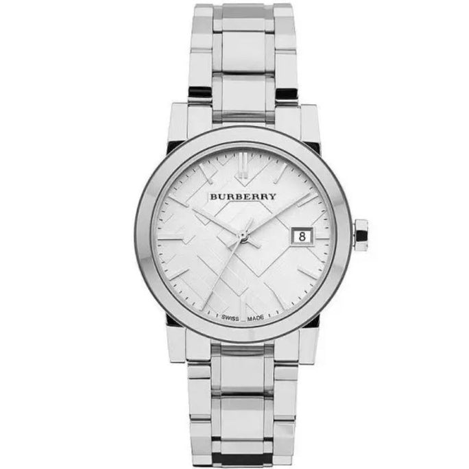 Burberry BU9100 Women’s Swiss Made Stainless Steel Silver Dial 34mm Watch
