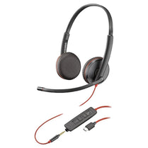 Plantronics Blackwire C3225 Duo UC Headset and USB- A connection +3.5mm Jack Plug
