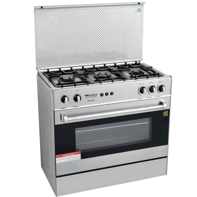 Welcome WC-4500 3 Burner 34" Cooking Range With Heavy Grills Stainless Steel Body