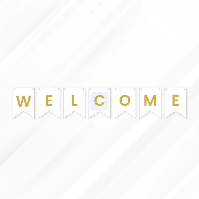 Welcome Letter Bunting Banner Decoration Set