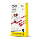Vizo V2000 MotoVolt 4-in-1 DC Clip Charger, Dual USB Output, Type-C & Micro USB