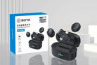 Boya Double MIC with Charging Case and Magnet Attachment ANC + Transparency Mode. (TypeC + iPhone)