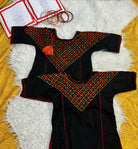 Kids Fitt Girls Black Hand Embroidered Khaddar 2 Piece Suit – Tassel Detail