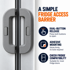 Fridge Safety Door Lock for Kids | Child Safety Refrigerator Lock | Baby Proof Cabinet & Drawer Lock | Strong Adhesive No Drill Multi-Purpose Safety Lock | Child Proof Fridge Door Lock