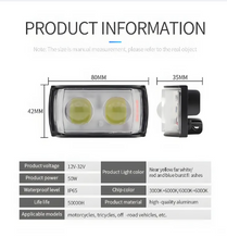 1 Pcs Bike Light Dual Lens Projector Driving LED Fog Work Light 4 Color Light Dolphin Projector Spotlight For Bike Car Jeeps White Yellow Mix Flash Bar Light